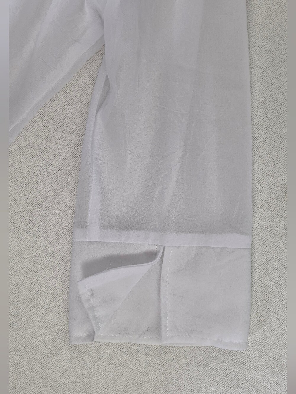 Gitane White Sheer Women's Button Up Blouse Tunic Top Size L Made in Canada - Picture 10 of 16